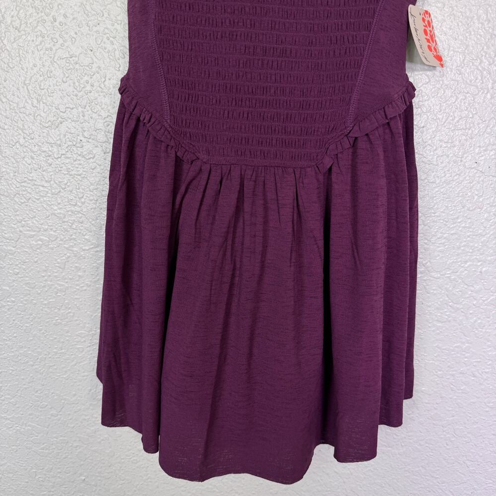 Free People Smockin Hot Dress Women XS Romper Tennis Pickleball Black Cherry NEW - Picture 6 of 11